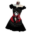 Women's Fashion Temperament Commute Halloween Drawstring Puff Sleeve High Waist Dress