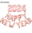 2024 Happy New Year Aluminum Balloon 16-inch Happynewyear