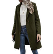 Button reversible trench coat Women's solid color pocket loose long sleeve woolen coat coat