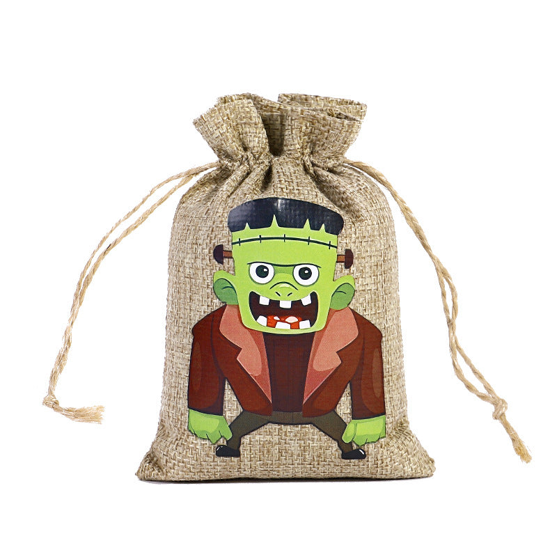 Halloween Linen Drawstring Bag Candy