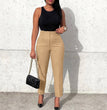 Women's Clothing Plus Size Fashion Temperament Leisure Slimming High Waist Suit Pants Solid Color African