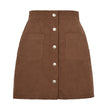 Single-breasted Slim Fit Solid Skirt