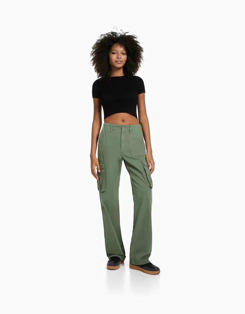 Casual Versatile Workwear Pants Women's High Waist Slimming Pants