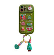 Xmas Santa Claus Cute Elk Hat Pendant Flip Christmas Phone Case For I Phone 15 14 13 12 11 Pro Max Pro Silicone Protection Cover