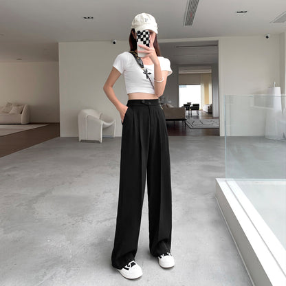 Women's Wide-leg Design Pants Spring And Autumn High Waist Draping