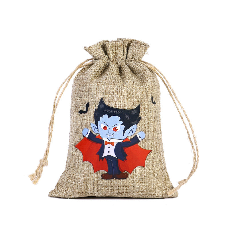 Halloween Linen Drawstring Bag Candy