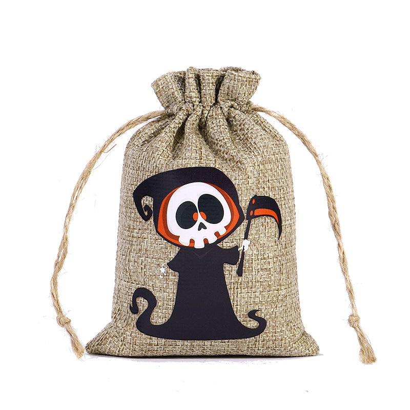 Halloween Linen Drawstring Bag Candy