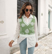 Mushroom jacquard diamond vest sweater