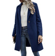 Button reversible trench coat Women's solid color pocket loose long sleeve woolen coat coat