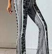 Hip Retro Printed Bootleg Pants Casual Pants