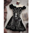 Women's Fashion Temperament Commute Halloween Drawstring Puff Sleeve High Waist Dress
