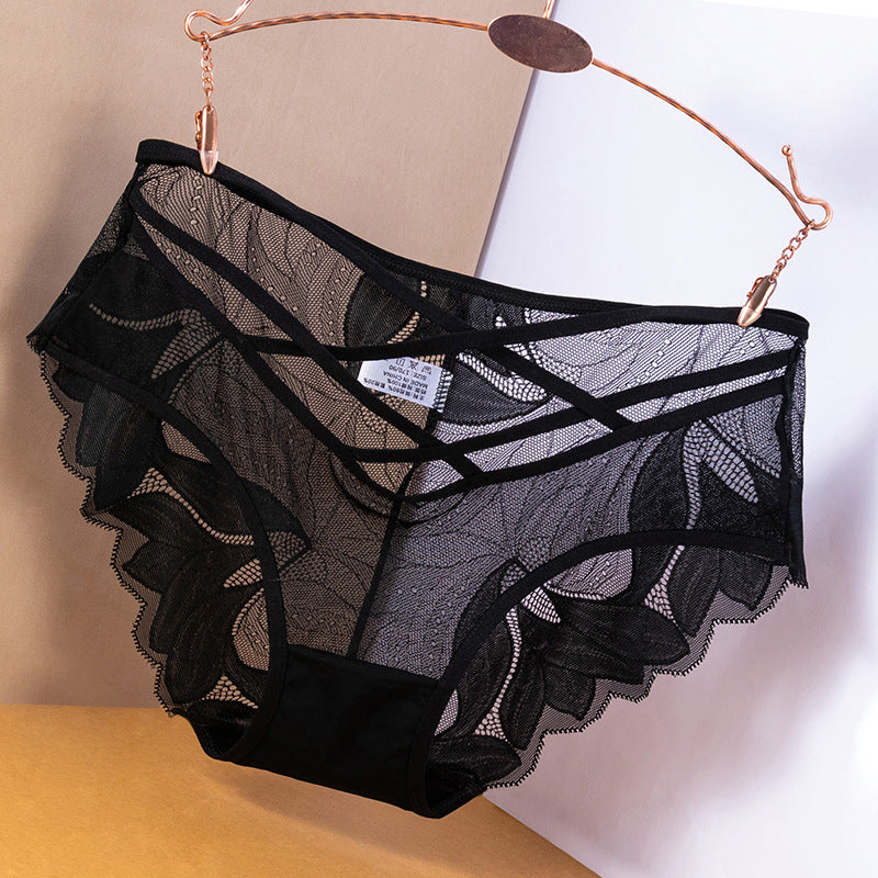 Women's Mesh Lace Low Waist Briefs