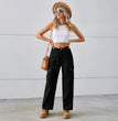 Denim Drawstring Adjustable Washed Overalls Casual Women