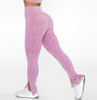 Stone Washed Rib Fitness Pants Women's Zipper Short Sleeve Bra
