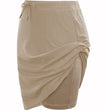 Lace-up Solid Skirt Two Layers
