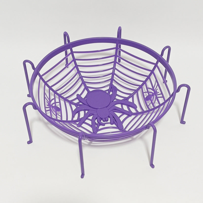 Halloween Spider Web Fruit Plate Fruit Basket Drain