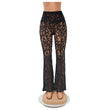 Women's Clothing See-through Lace Bell-bottom Pants