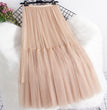 Large Swing A- Line Umbrella Mid-length Mesh Bubble Skirt
