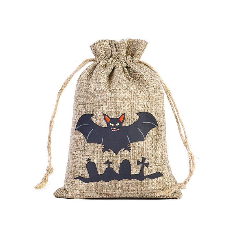 Halloween Linen Drawstring Bag Candy