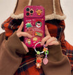 Xmas Santa Claus Cute Elk Hat Pendant Flip Christmas Phone Case For I Phone 15 14 13 12 11 Pro Max Pro Silicone Protection Cover