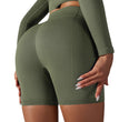 Women's Fashion Seamless Solid Color High Waisted Shorts