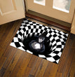 3D Plaid Floor Mat Halloween Clown Door Mat Sewer