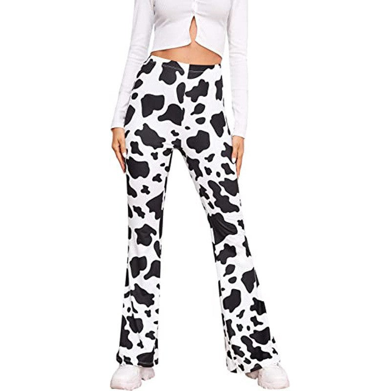 Hip Retro Printed Bootleg Pants Casual Pants