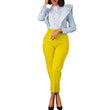 Women's Clothing Plus Size Fashion Temperament Leisure Slimming High Waist Suit Pants Solid Color African
