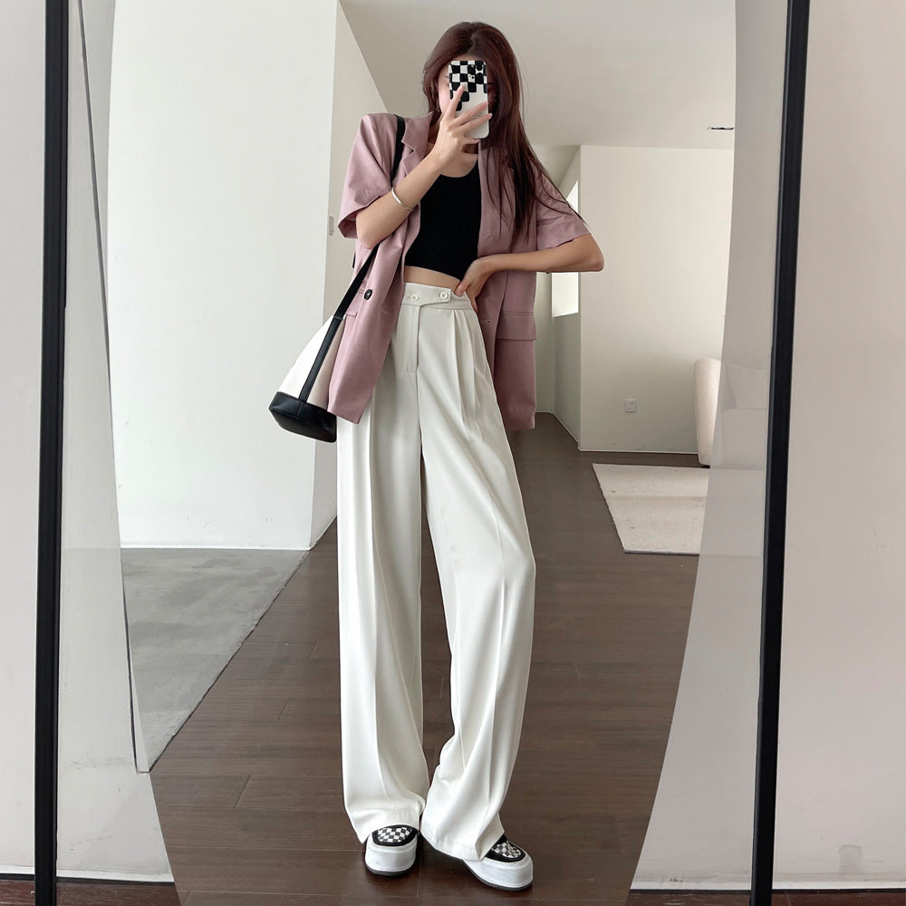 Women's Wide-leg Design Pants Spring And Autumn High Waist Draping