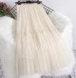 Large Swing A- Line Umbrella Mid-length Mesh Bubble Skirt