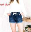 Denim Women's Pants Belt Design Elastic