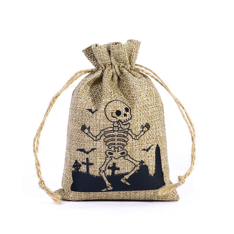 Halloween Linen Drawstring Bag Candy