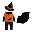 Children's Halloween Pumpkin Set Baby Long Sleeve Trousers Hat Cloak Four Pieces