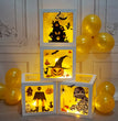 Halloween Balloon Boxes Black Transparent Box Block With Ghost Pumpkin Horror Sticker Gift For Halloween Party Decor Supply