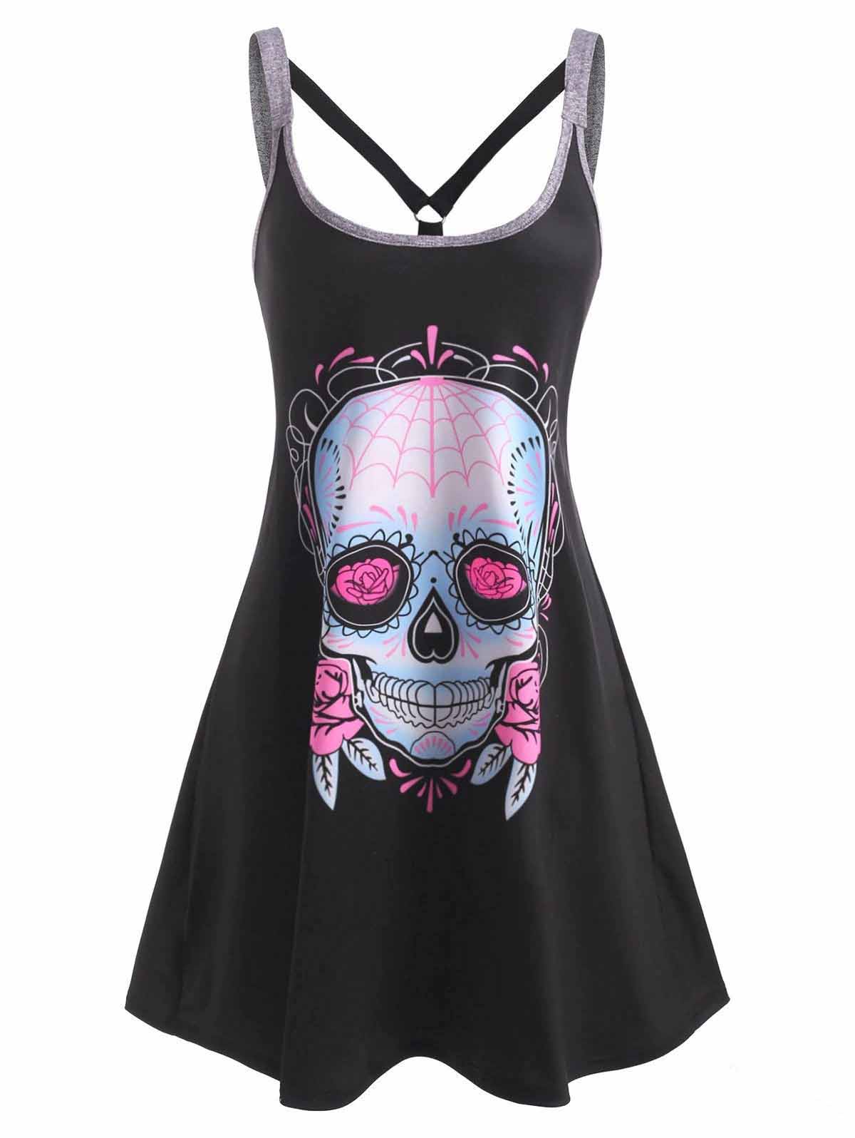 Fashion Halloween Print Sleeveless Dress