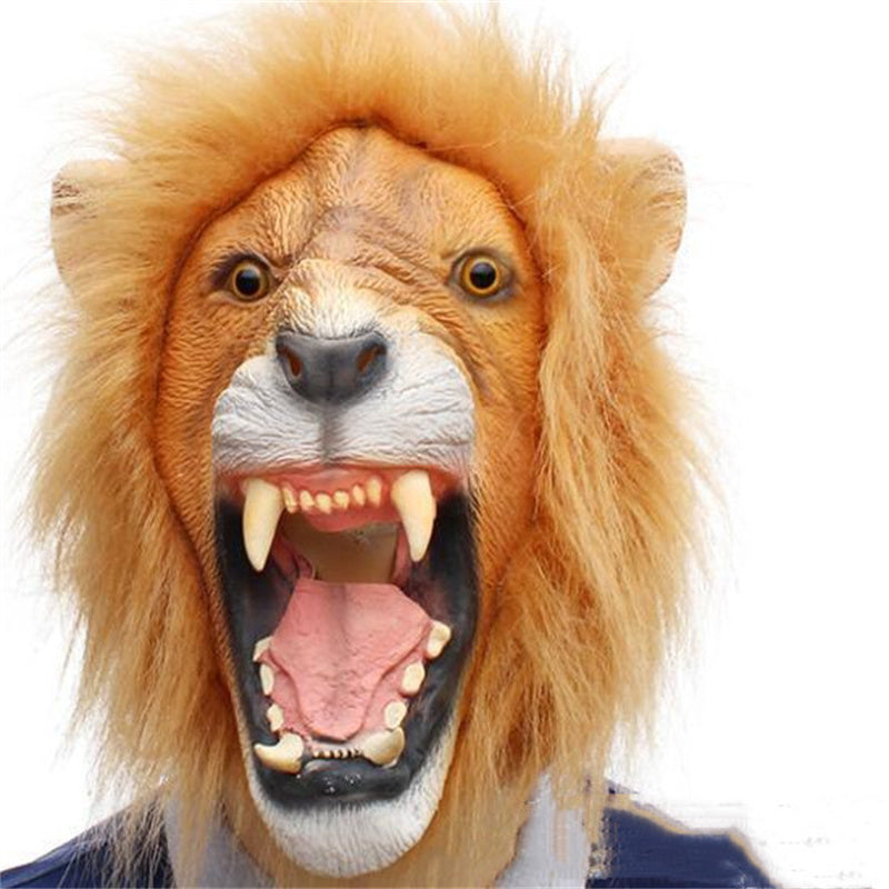 Halloween Prom Play Cute Lion Latex Mask
