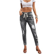 Women's Lace Up Nine Points Skinny Pants