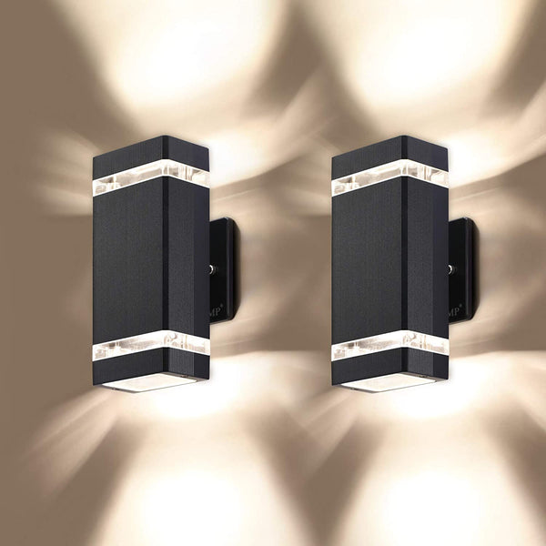 Outdoor LED Up & Down Wall Light, 2-Pack