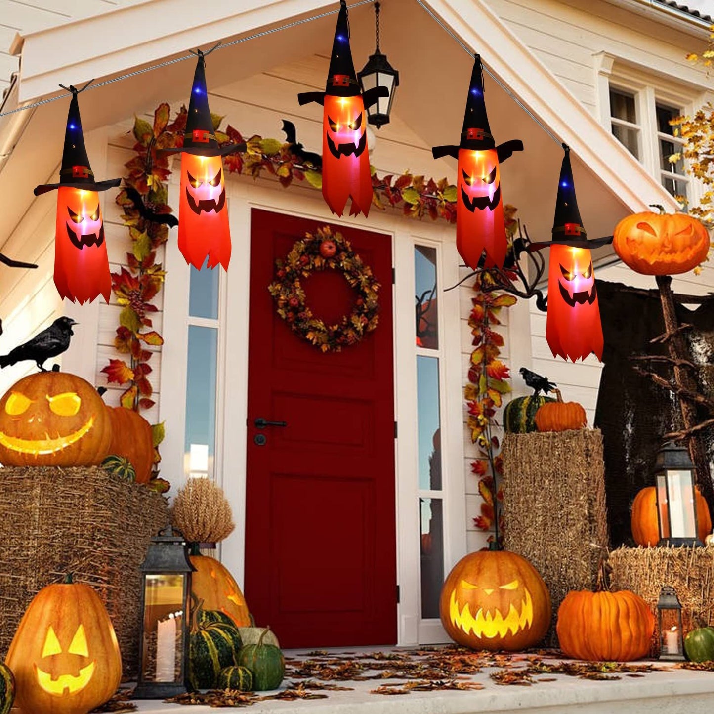 5 String Wizard Hats Halloween Decoration String Lights Horror