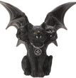 Amazon Halloween Cross-border New Arrival Dark Evil Bat Wings Three-head Cat Resin Crafts Decoration Ornaments
