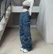 Trend Straight Leg Multi-pocket Jeans Design