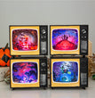 Horror House Led Lights Retro Tv Ornament Scary Haunted House Indoor Lantern Halloween Festival Bar Home Party Decoration