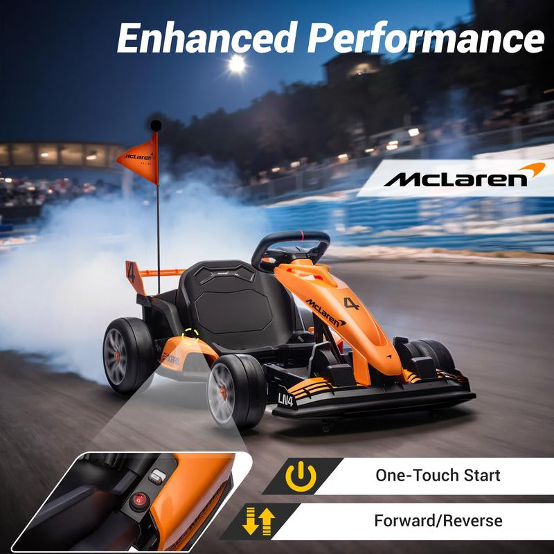 First Ride on 24V/36V Kids Electric Drift Go Kart 7.5MPH Ride on Race Car with Adjustable Seat Dual 200W Motors Fast Fun Toy for Boys - Trike, Black Friday & Cyber Monday, Christmas Gift for Kids