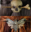 Halloween Horror Death Moth Skull Retro Hair Stick Fork Bun Holder Creative Slide Hairpins With Faux Bone Ponytail Barrette