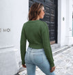 Short twist V-neck sweater