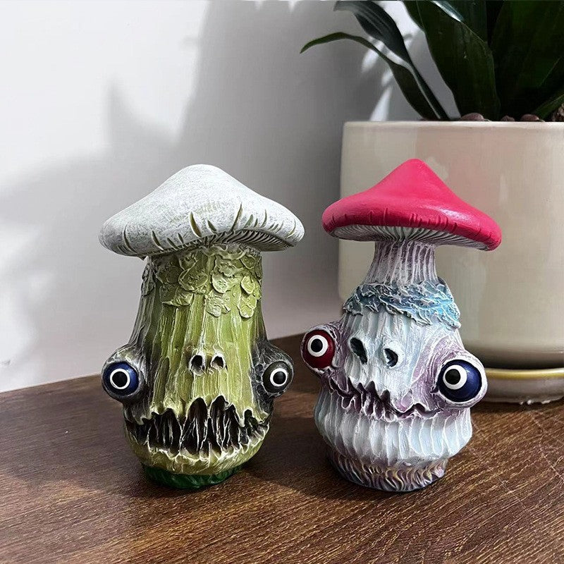 Halloween Mushroom Sculpture Resin Craft Ornament