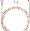 22836 Designer Series 9-Ft Fabric Extension Cord, 3 Polarized Outlets, Right Angle Plug, 125 Volts, Gold and White