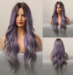 Halloween Mid-point Curly Purple Mixed Color Ladies Wig