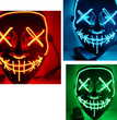 Black V Halloween Horror Glowing Mask