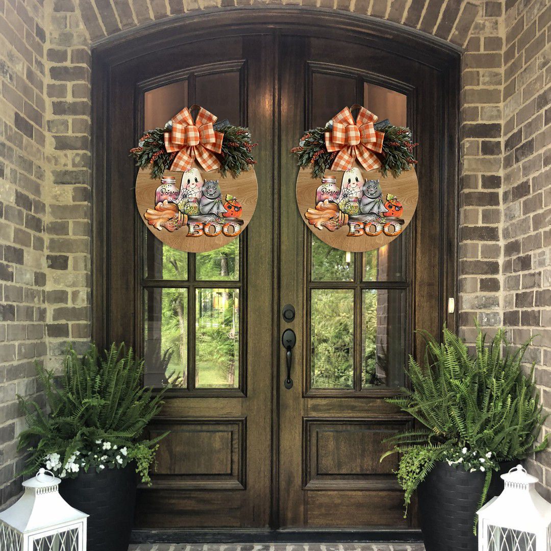 Cross border popular Halloween autumn new door hanging tag wreath